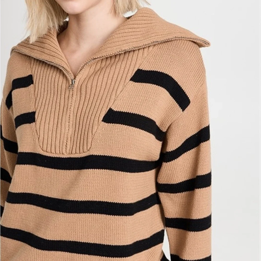 Tuckernuck English Factory Striped Knitted Half Zip Up Sweater Size S